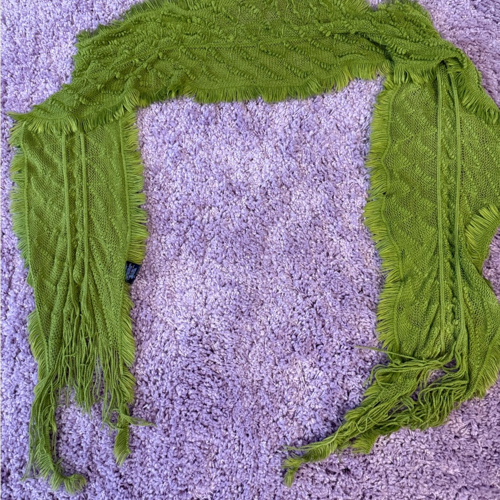 Charlie Paige Olive Fringed Scarf